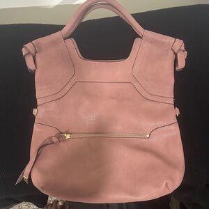 Elegant Pink Leather Tote Bag